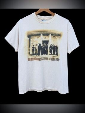 Vintage 2007 Bruce Springsteen & The E Street Band T-Shirt Ivory Size M/L